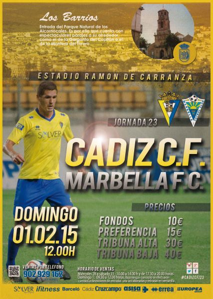 Cartel oficial del Cádiz CF - Marbella FC / cadizcf.com