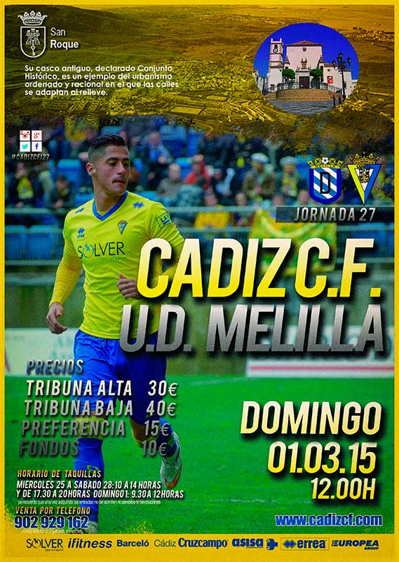 Cartel del Cádiz CF - UD Melilla