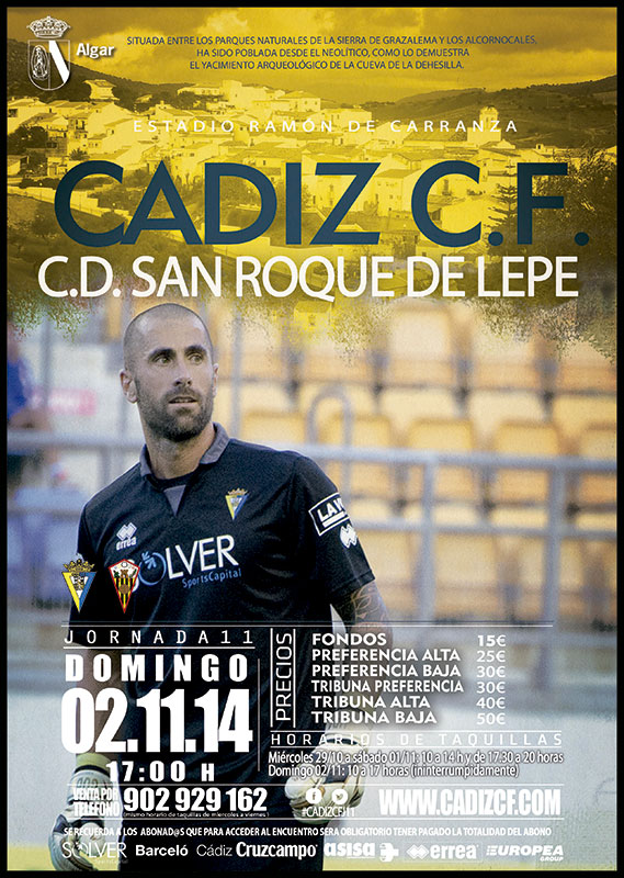 Cartel oficial del Cádiz CF - CD San Roque de Lepe / cadizcf.com