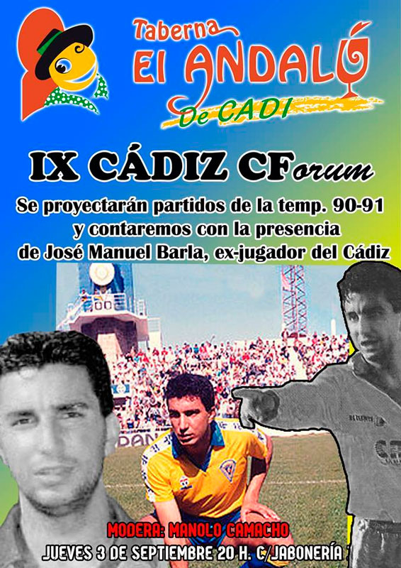 Cartel del Cádiz C. Forum con José Manuel Barla