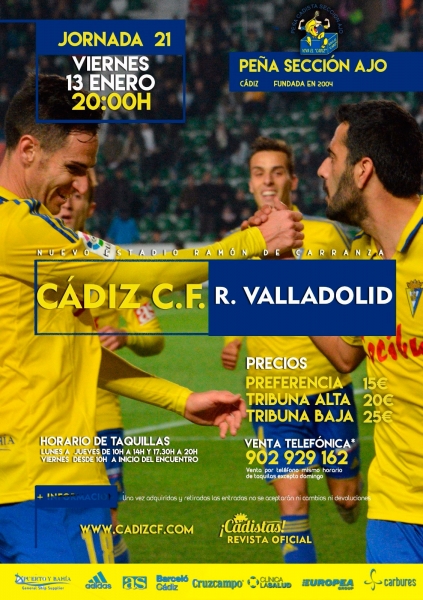 Cartel oficial del Cádiz CF - Real Valladolid / cadizcf.com