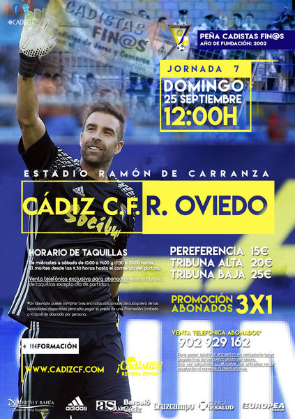 Cartel oficial del Cádiz CF - Real Oviedo / cadizcf.com