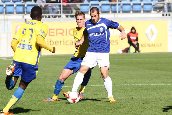 Albentosa, con el Cádiz CF en el partido contra el Melilla (Foto: Trekant Media)