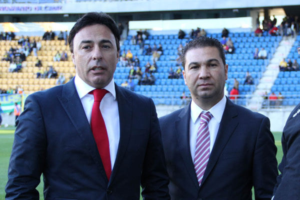 Quique Pina y Juan Carlos Cordero en el estadio Ramón de Carranza / Trekant Media