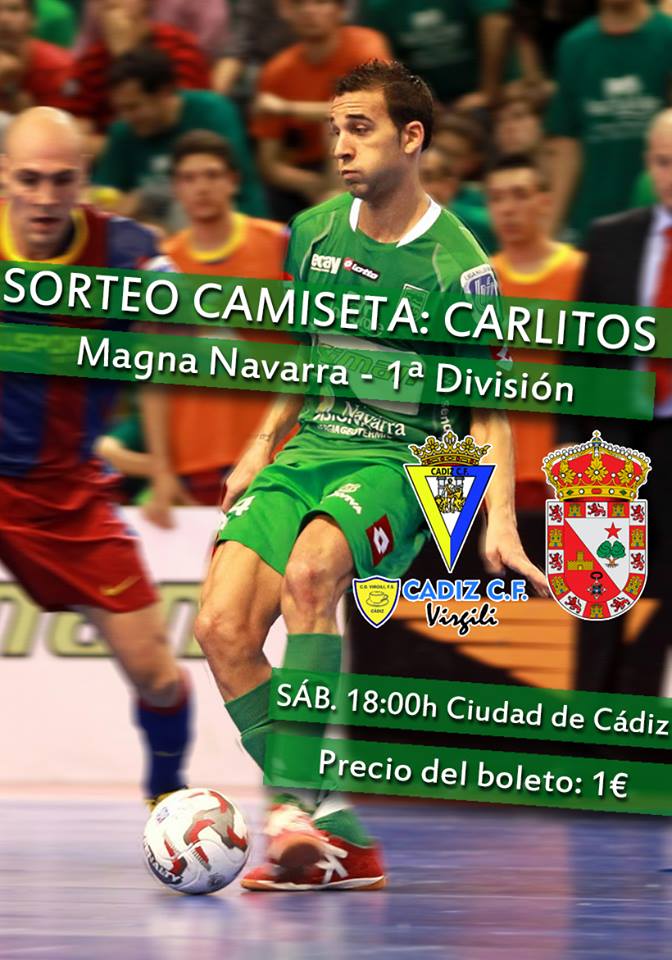 Cartel del sorteo de la camiseta de Carlitos, del Xota Navarra / Cádiz CF Virgili