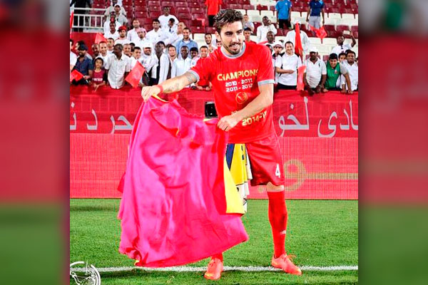 Chico Flores celebra la liga con el Lekhwiya SC / Twitter Chico Flores