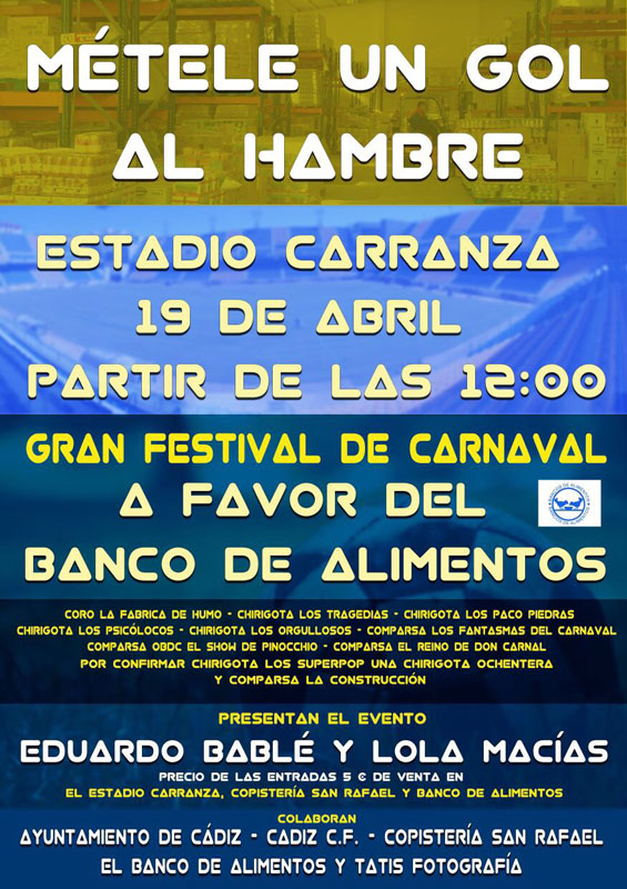 Cartel del festival de carnaval que se debió celebrar en el Ramón de Carranza