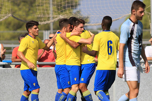 El Cádiz CF B celebra un gol esta temporada / Trekant Media