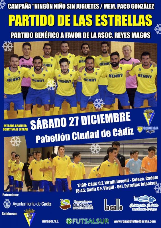 Cartel de la jornada solidaria organizada por el Cádiz CF Virgili