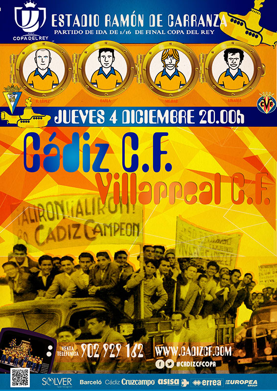 Cartel oficial del Cádiz CF - Villarreal CF de Copa del Rey