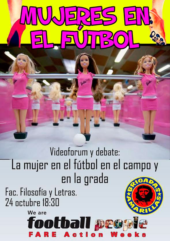 Cartel del acto 'Mujeres en el fútbol' que organiza Brigadas Amarillas