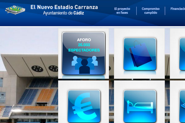 Sitio web oficial del Ayuntamiento de Cádiz sobre el Nuevo Estadio Ramón de Carranza