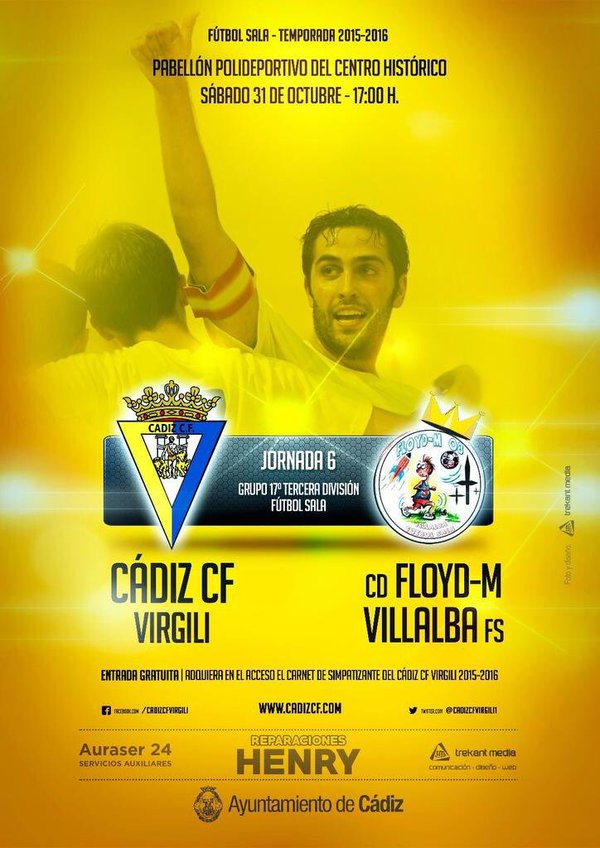 Cartel oficial el Cádiz CF Virgili - Floyd-M Villalba FS / Trekant Media
