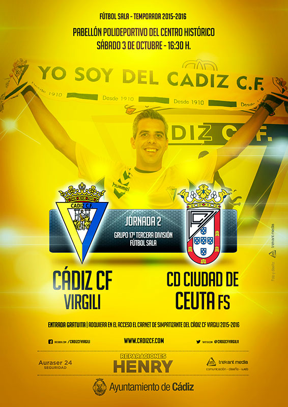 Cartel oficial del Cádiz CF Virgili - CD Ciudad de Ceuta FS / Trekant Media