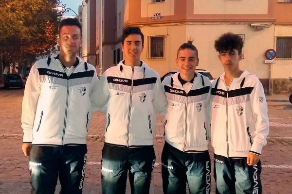 Jugadores del Cádiz CF Virgili con la Gaditana en el Campeonato de Andalucía de Fútbol Sala