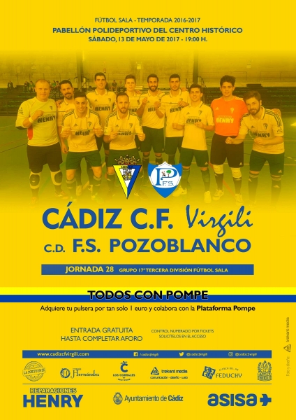 Cartel del Cádiz CF Virgili - CD FS Pozoblanco