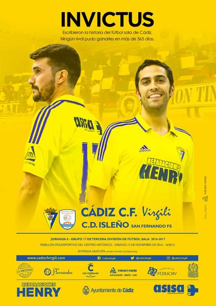 Cartel oficial del Cádiz CF Virgili - CD Isleño San Fernando FS