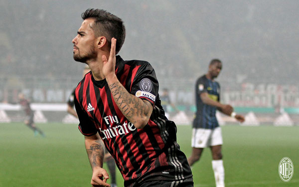 Suso celebra un gol con el AC Milan / AC Milan