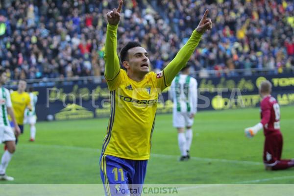 Álvaro García celebra uno de sus goles contra el Córdoba CF / Trekant Media