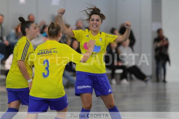 Marta Sánchez celebra un gol con el Cádiz CF Virgili Femenino / Trekant Media