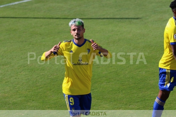 Nieto festeja el 1-0 ante la UD Las Palmas Atco. / Trekant Media