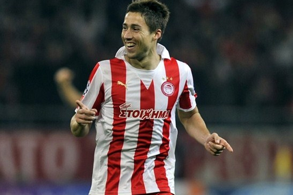 Fuster con el Olympiacos. / Imagen: UEFA